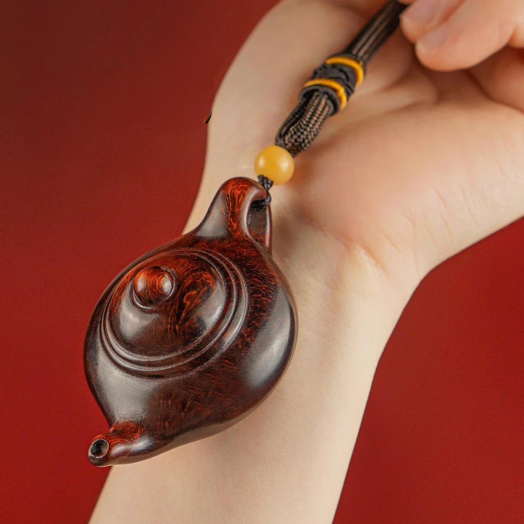 （万）小把壶 手工 实木雕刻 茶壶装饰摆件送家人礼物 创意礼物