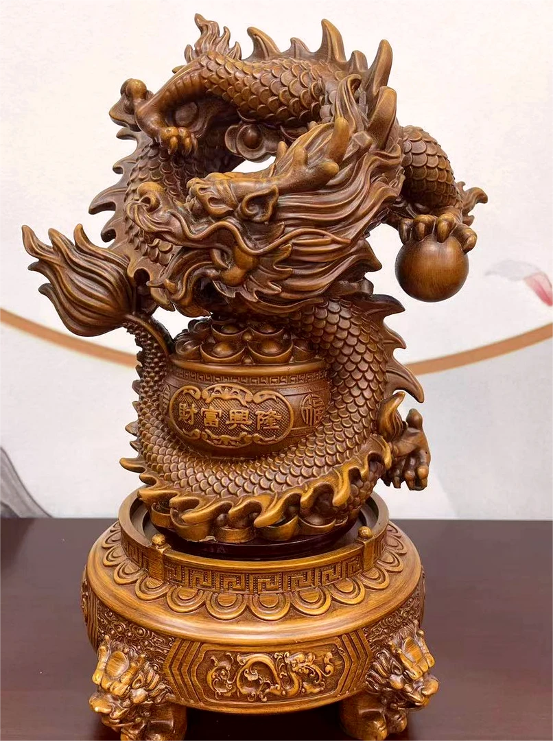 GD旋转龙摆件工艺品可以旋转办公室玄关客厅摆放送礼祥龙摆件