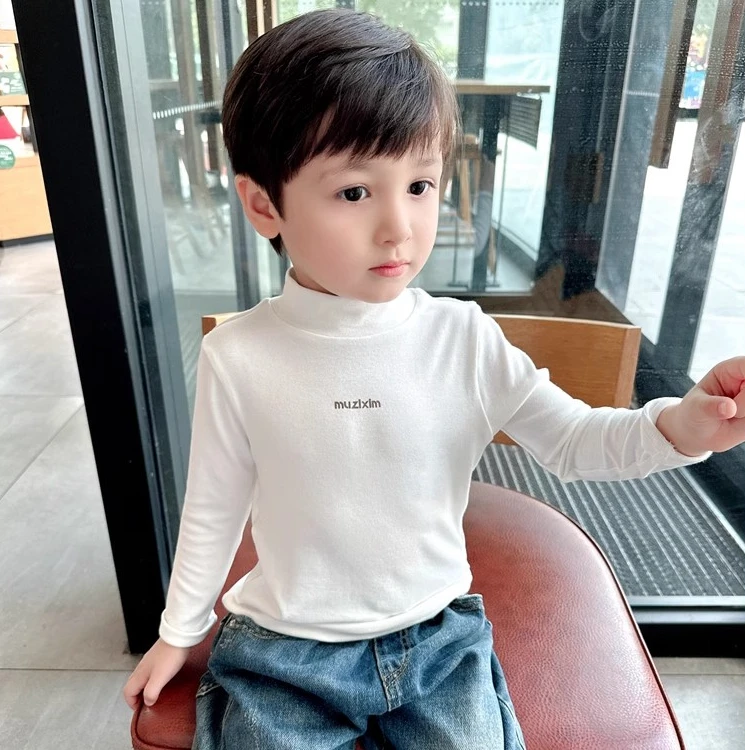童装男童德绒半高领打底衫儿童秋冬新款保暖衣内搭长袖T恤中小童