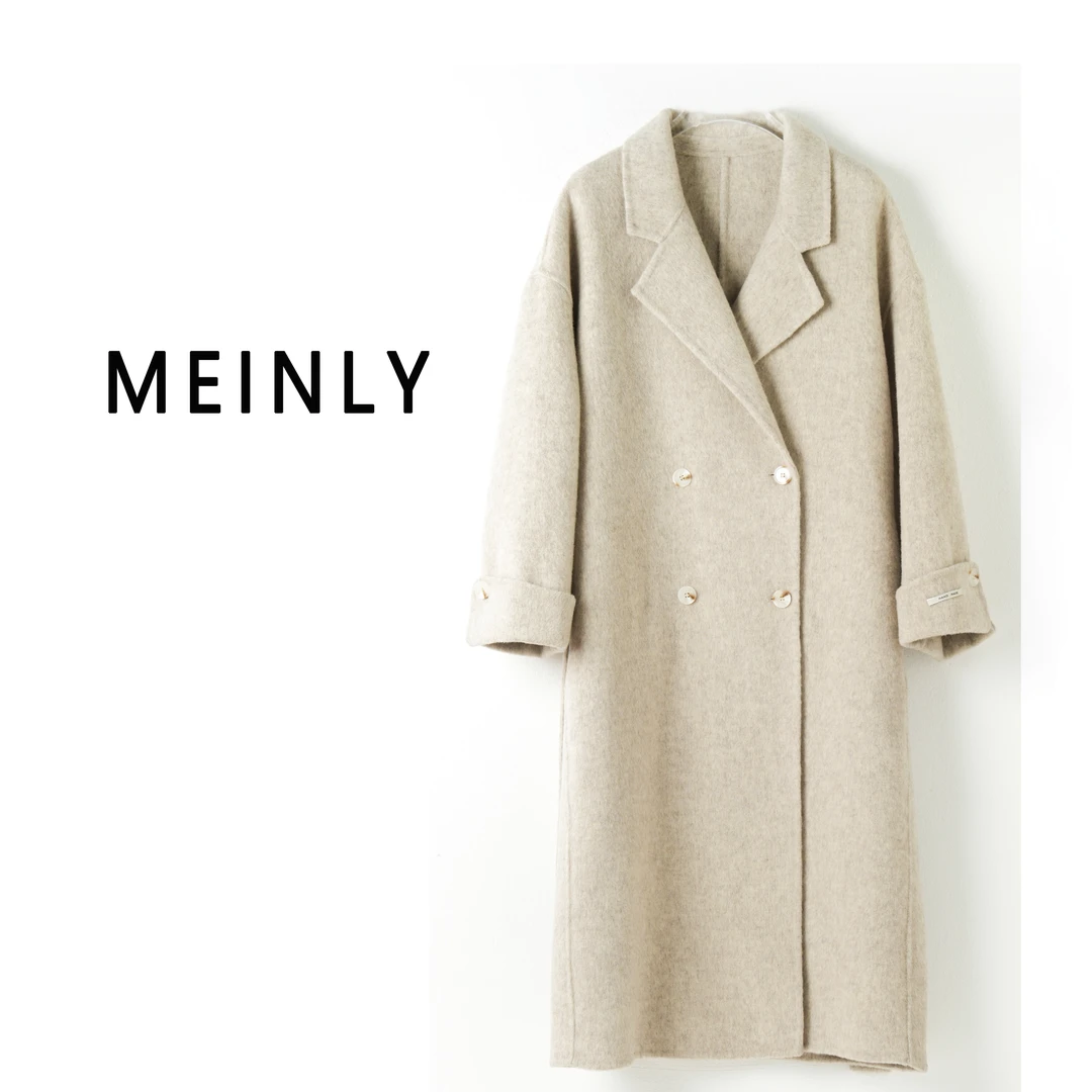 【经典设计款-MENILY】经典腰带款气质休闲绵羊毛大衣