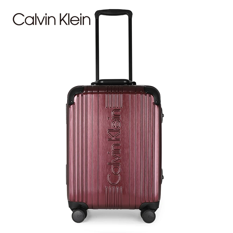 Calvin Klein时尚轻奢经典拉杆箱红色紫色欧美高档行李箱旅行箱