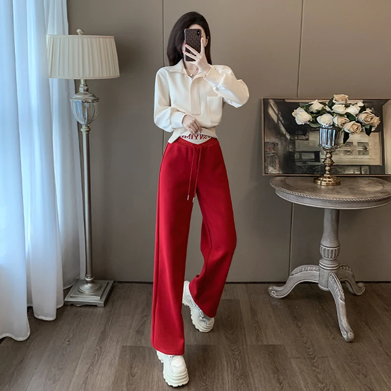 欧货高端休闲运动套装女春2024新款长袖卫衣高腰阔腿裤显瘦两件套