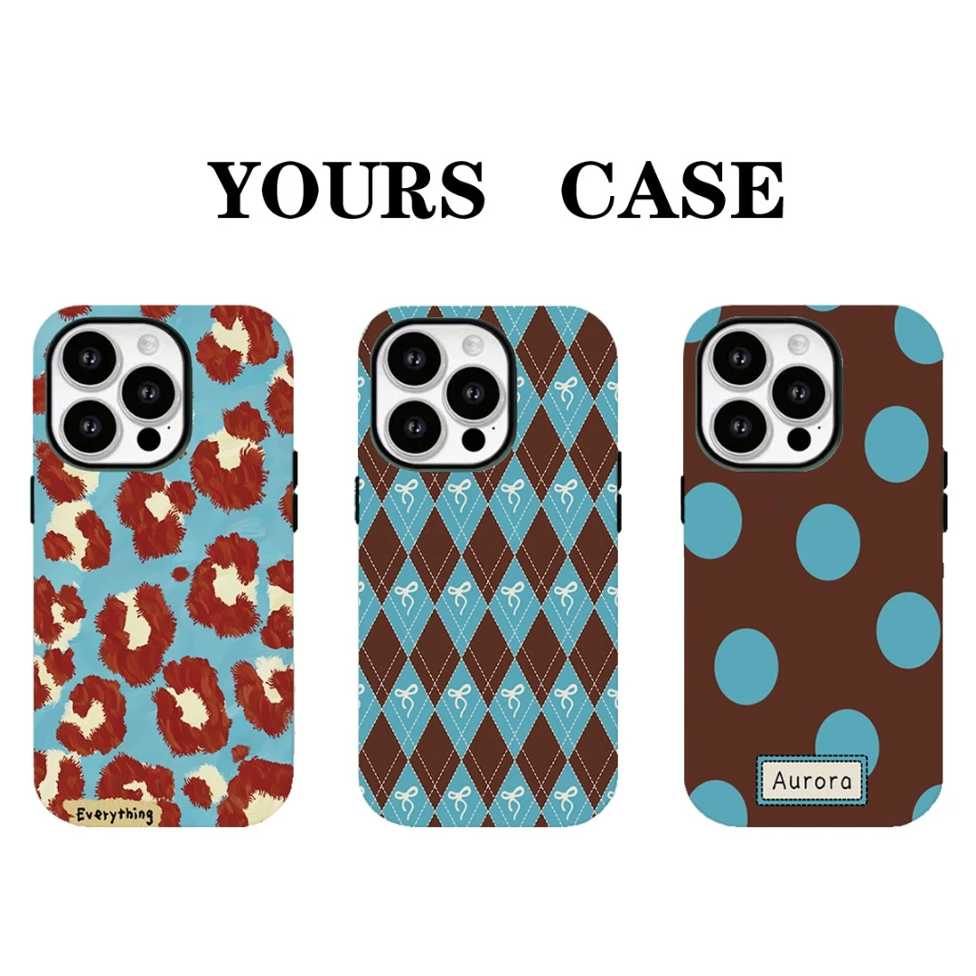 【夏明达】进口韩菲二合一豹纹波点适用苹果17promax手机壳全包个性