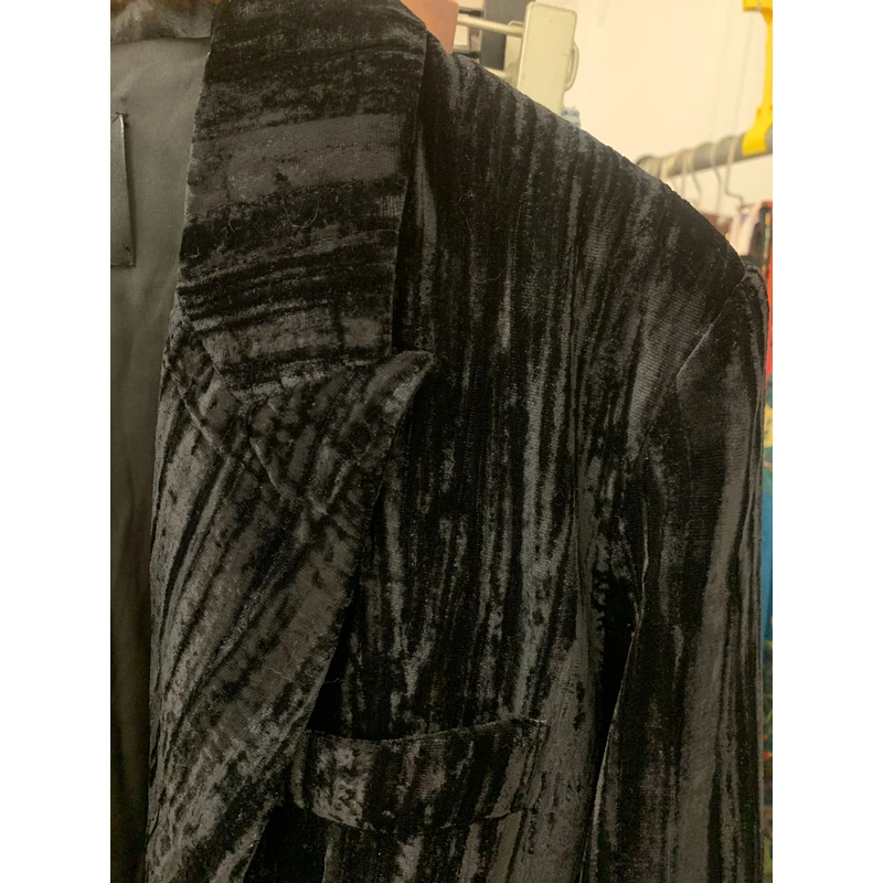 [富贵] 时尚女装 西装-宽松-设计感 气质丝绒西装西服 ZK119