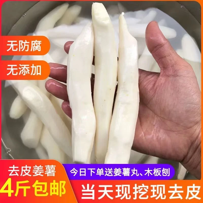 潮汕特产新鲜去皮姜薯现挖精选大条棉湖姜薯野山药1-4斤真空包装