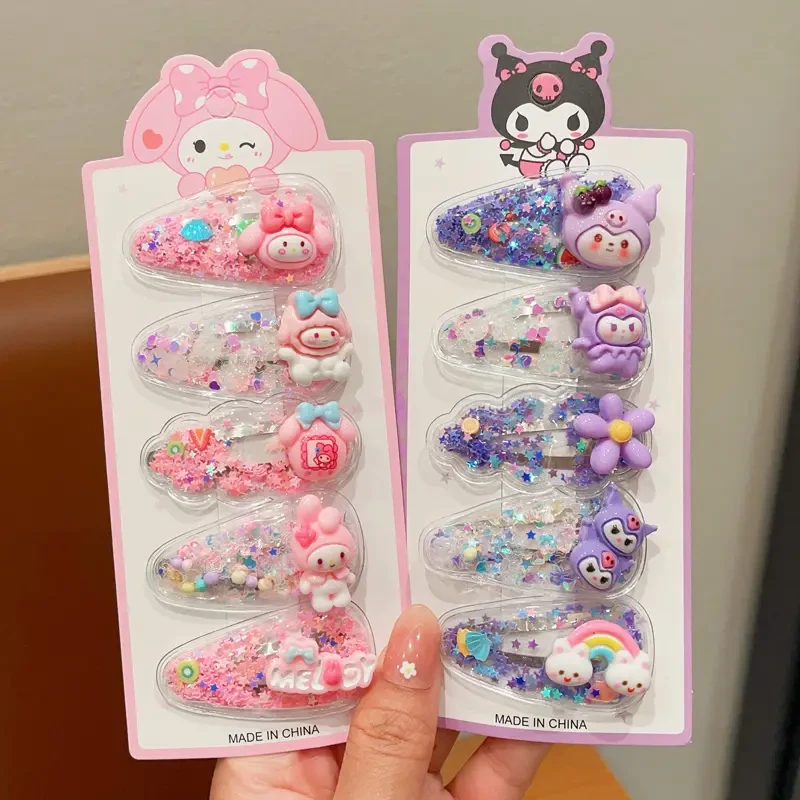 库洛米儿童发夹小女孩卡通三丽鸥亮片发卡宝宝碎发侧边夹女童发饰