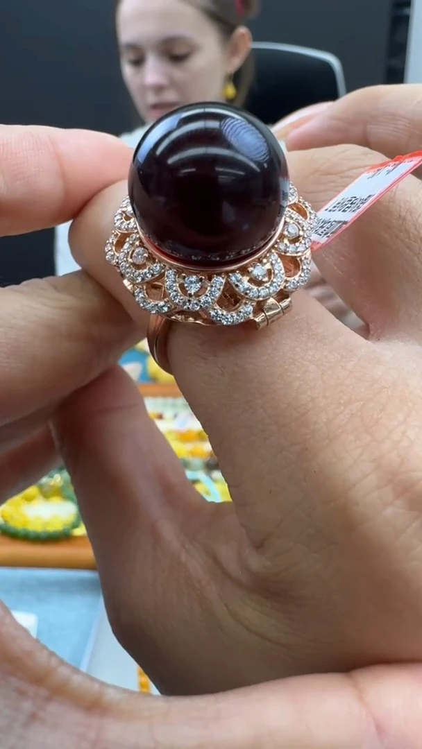 【闪购商品】琥珀戒指银S925镶嵌593秒拍号