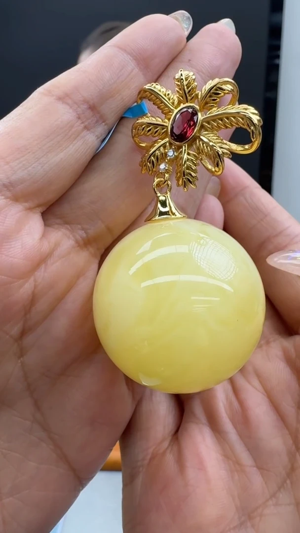 【闪购商品】琥珀颈饰银S925镶嵌503秒拍号