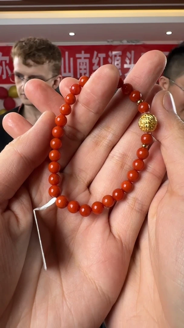 【闪购商品】南红玛瑙手串银S925镶嵌27秒拍号