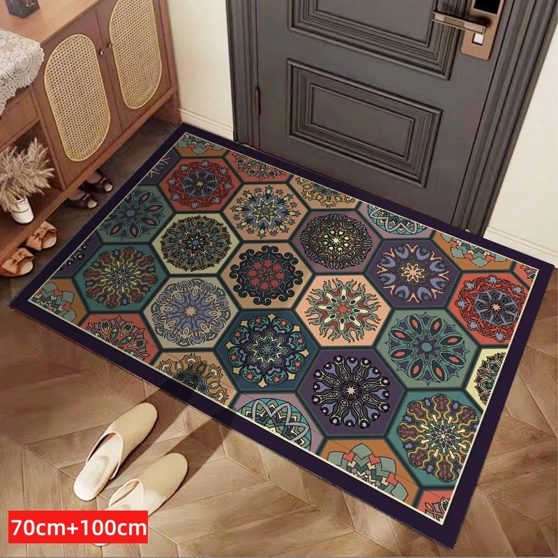 【70*100cm】水晶绒北欧复古地毯家用地垫吸水防滑