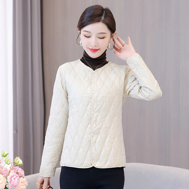 2024女士秋冬新款时尚简约内胆棉服韩版百搭修身显瘦短款保暖棉袄