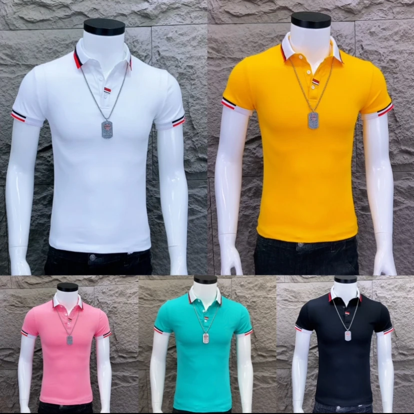 2025新款韩版潮流时尚修身个性百搭短袖男士夏季翻领Polo衫【8263】