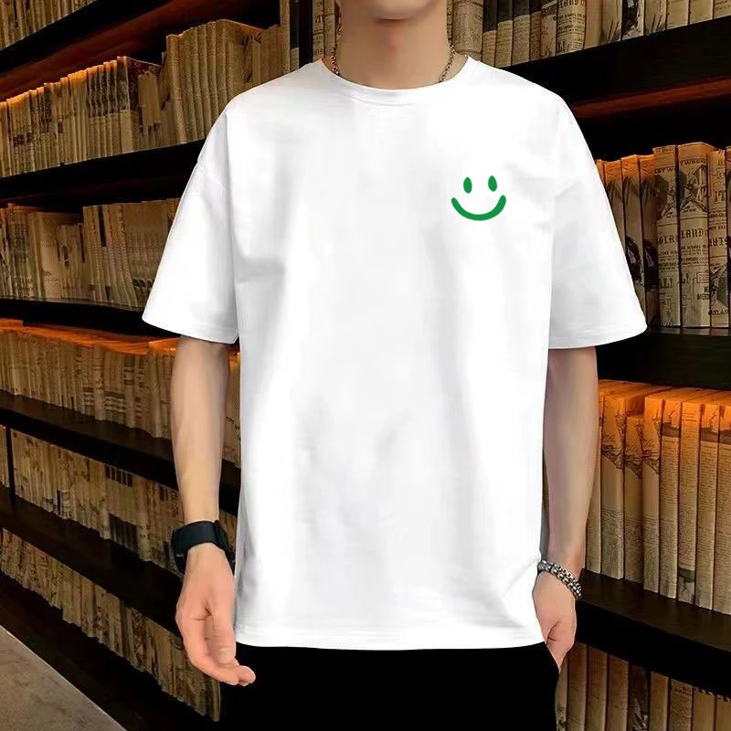 夏季纯棉短袖t恤男女同款宽松圆领上衣大码打底衫百搭情况款半袖