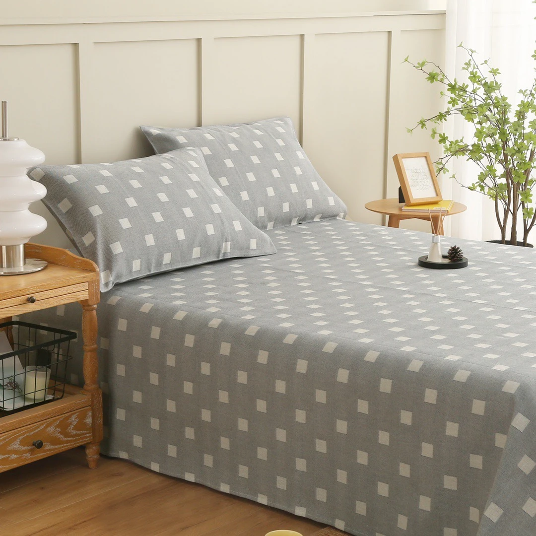 清！庄织九股重磅加厚棉老粗布凉席朴臻系列高端凉席三件套