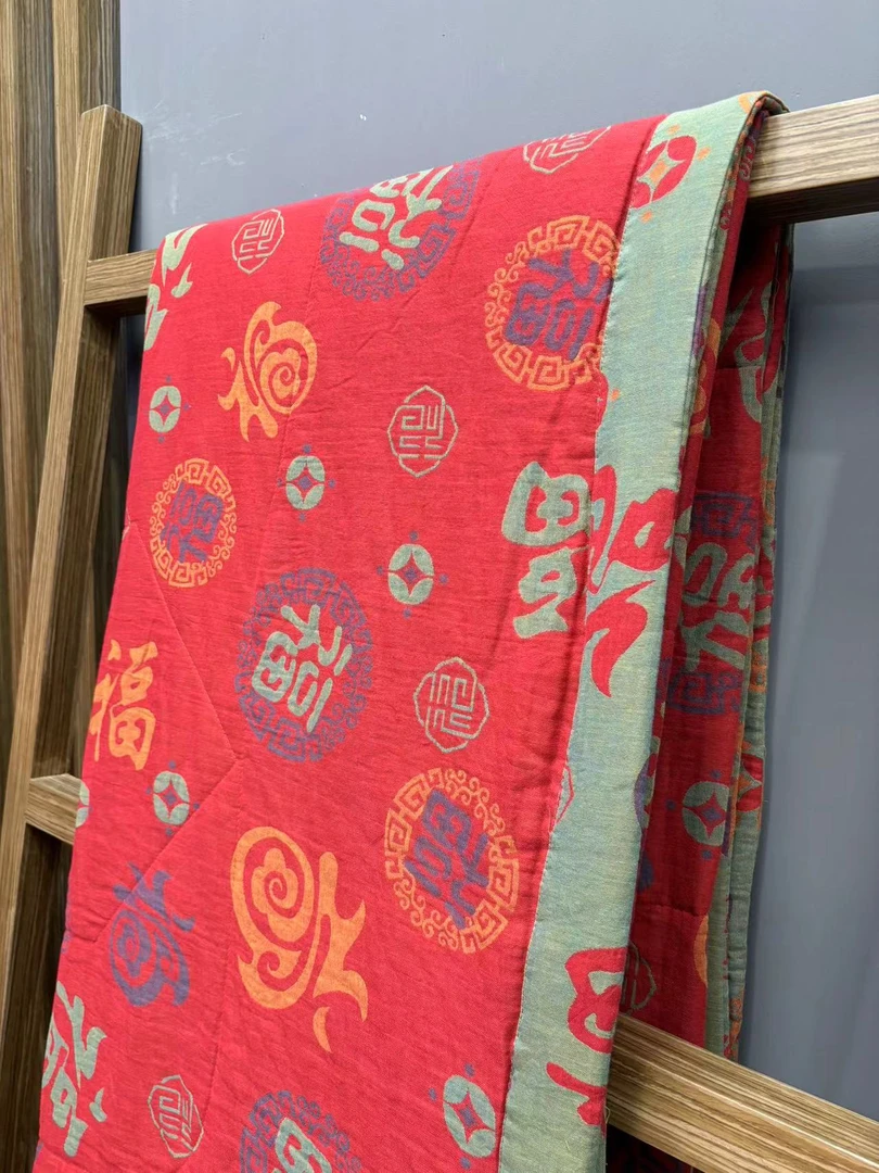 2024新款色织提花双层纱夏被  纯棉大豆亲肤双面夏被