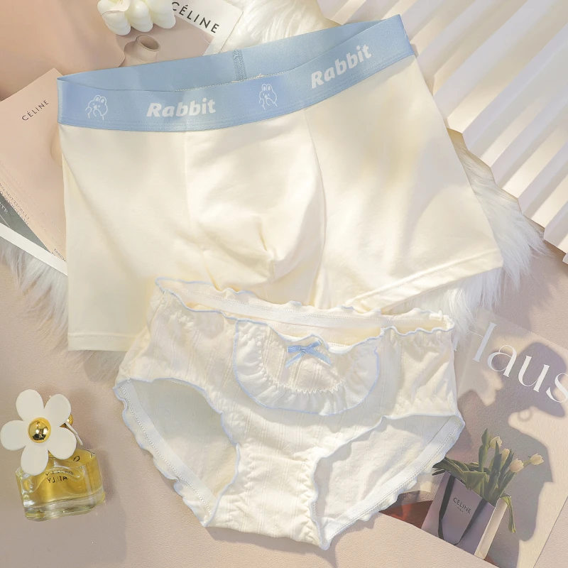 2条装情侣内裤一男一女可爱卡通性感纯欲风双人夫妻内衣纯棉套装