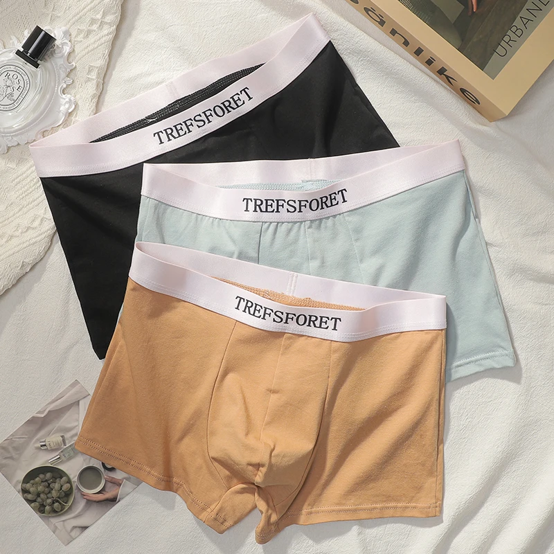 内裤男生棉料四角裤2025秋季新款青少年运动男士透气平角裤短裤头