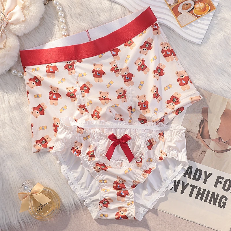 2024新款网红爆款情侣内裤一男一女士性感纯欲风夫妻可爱卡通内衣