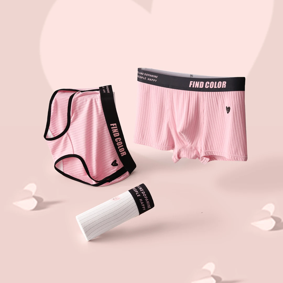 2025新款情侣内裤一男一女性感纯欲风可爱卡通夫妻内衣裤衩短裤