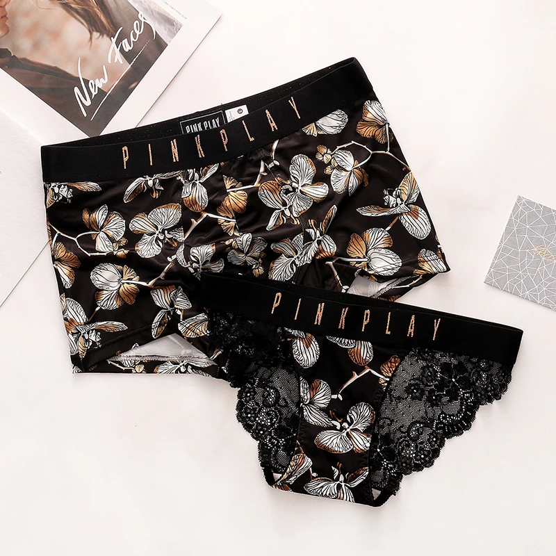 2025新款网红爆款情侣内裤一男一女纯欲可爱卡通夫妻内衣小熊套装