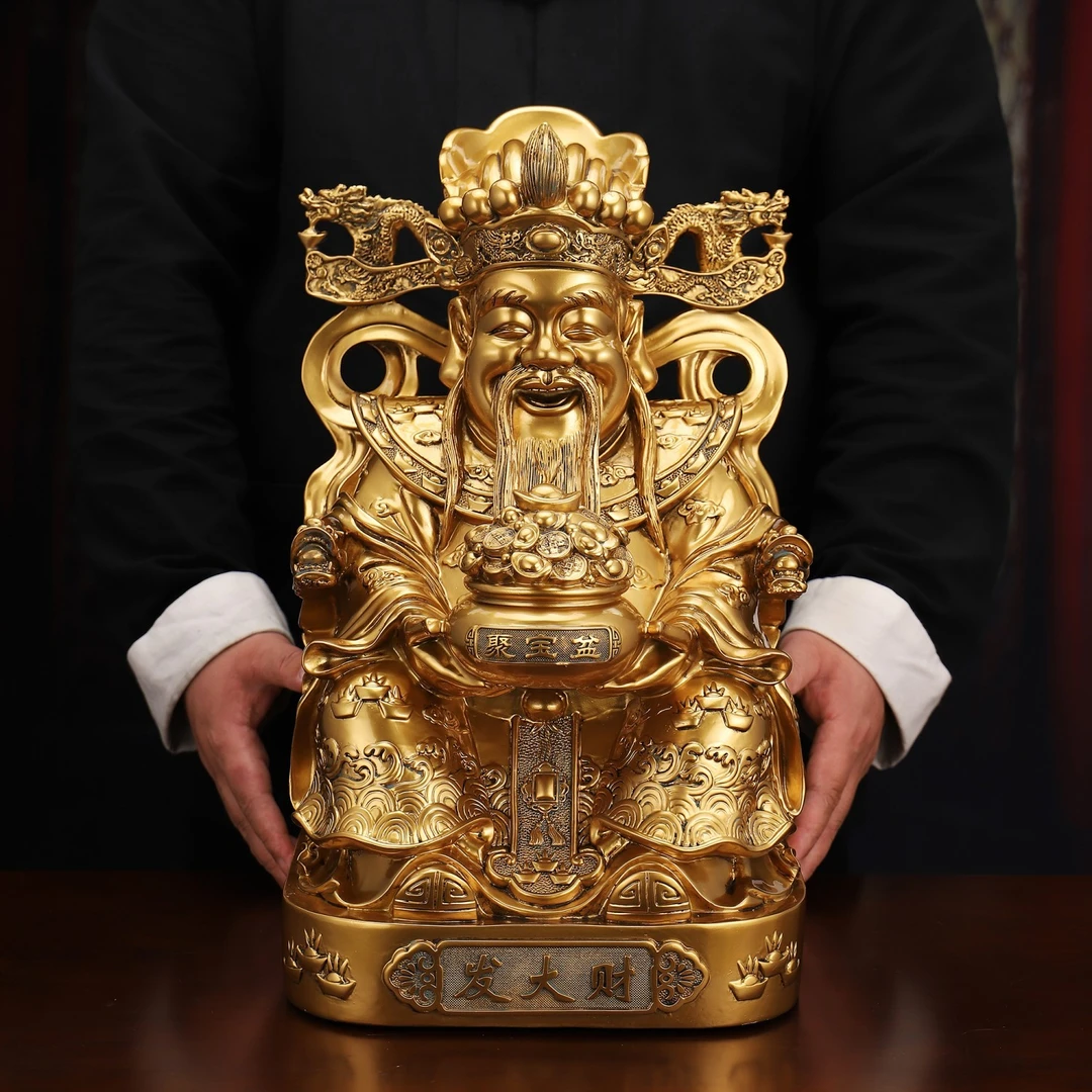 家用玄关财神爷佛像家居装饰大比干文财神摆件装饰店铺神像工艺品