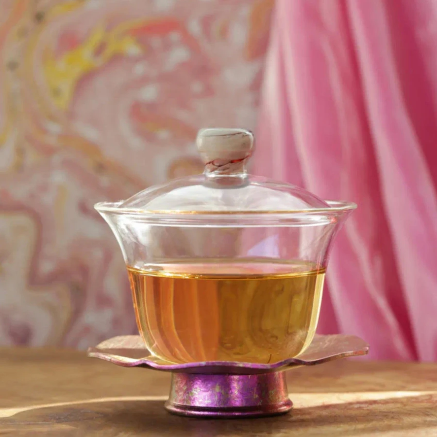 禾器钛金曜辰盖碗耐热玻璃高档幻彩滤茶器