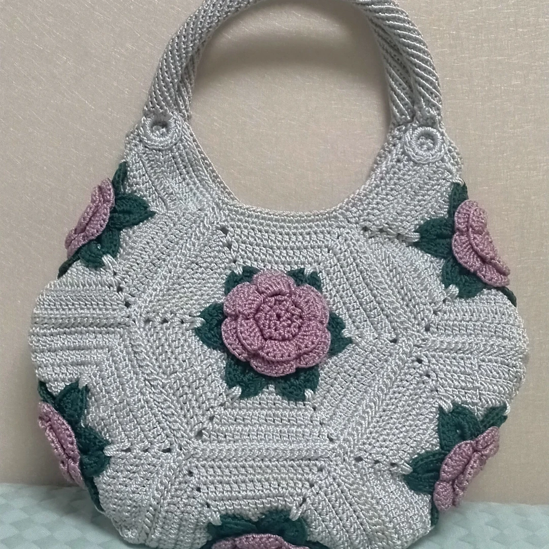 纯手工钩织六角花材料包