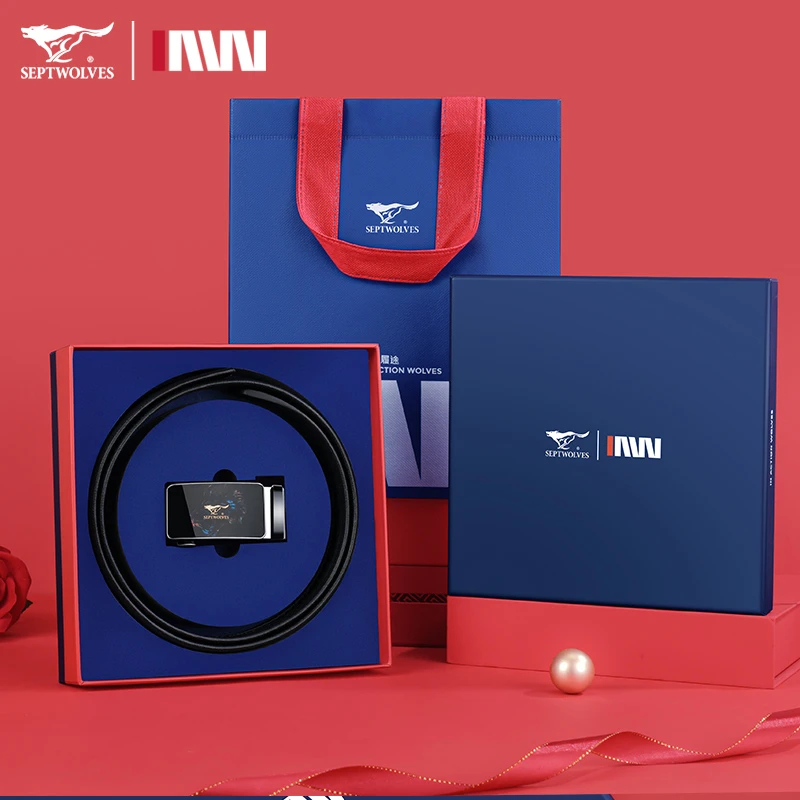 七匹狼皮带男款真皮腰带男士真皮品牌直播牛皮高档七夕礼物送老公