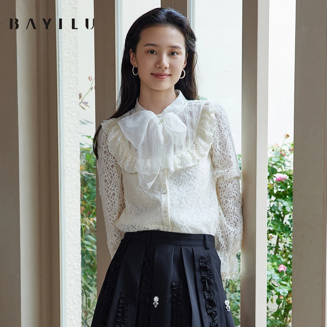 【小铃铛】芭依璐冬季蕾丝上衣女设计感打底衫 88C0609