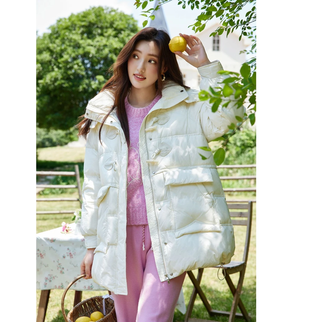 【丽姐甄选】芭依璐爱心立领带帽羽绒服88Y6045（颜色不同面料）