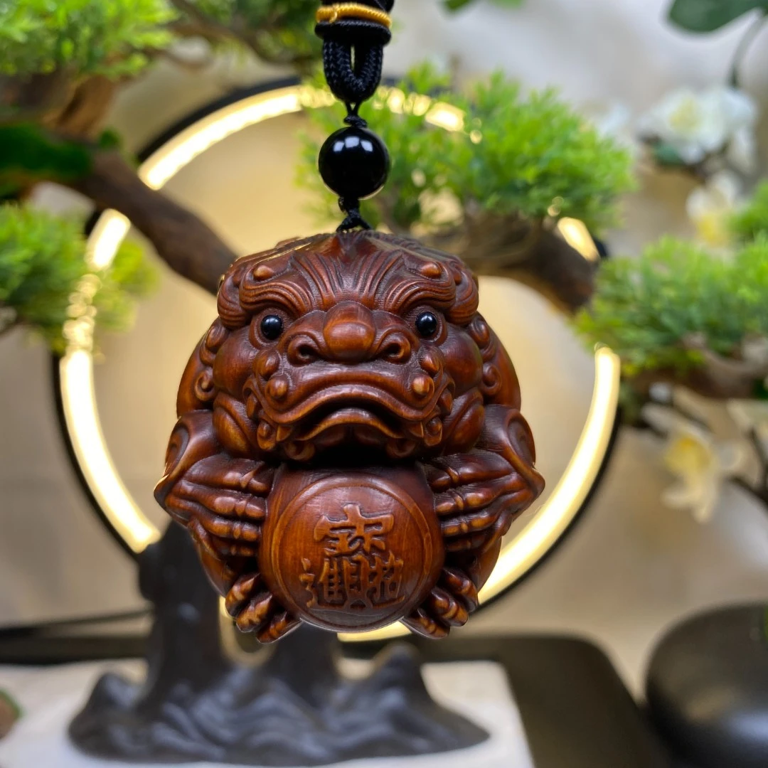 黄杨木仿古大萌貔貅加大款手把件 挂件