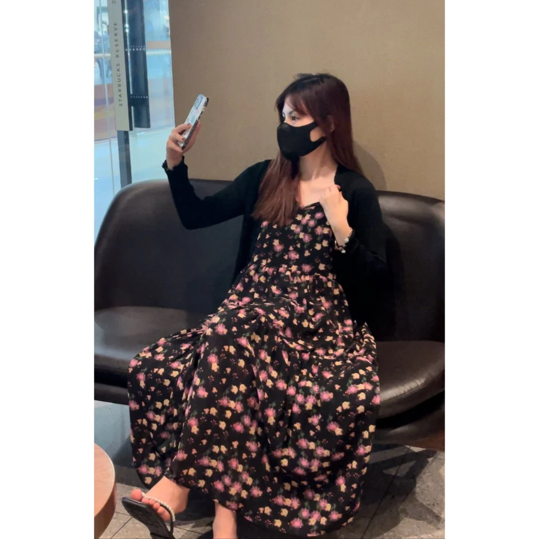 【浪漫繁花】A收腰夏季显瘦甜美春夏碎花裙复古碎花连衣裙气质长裙