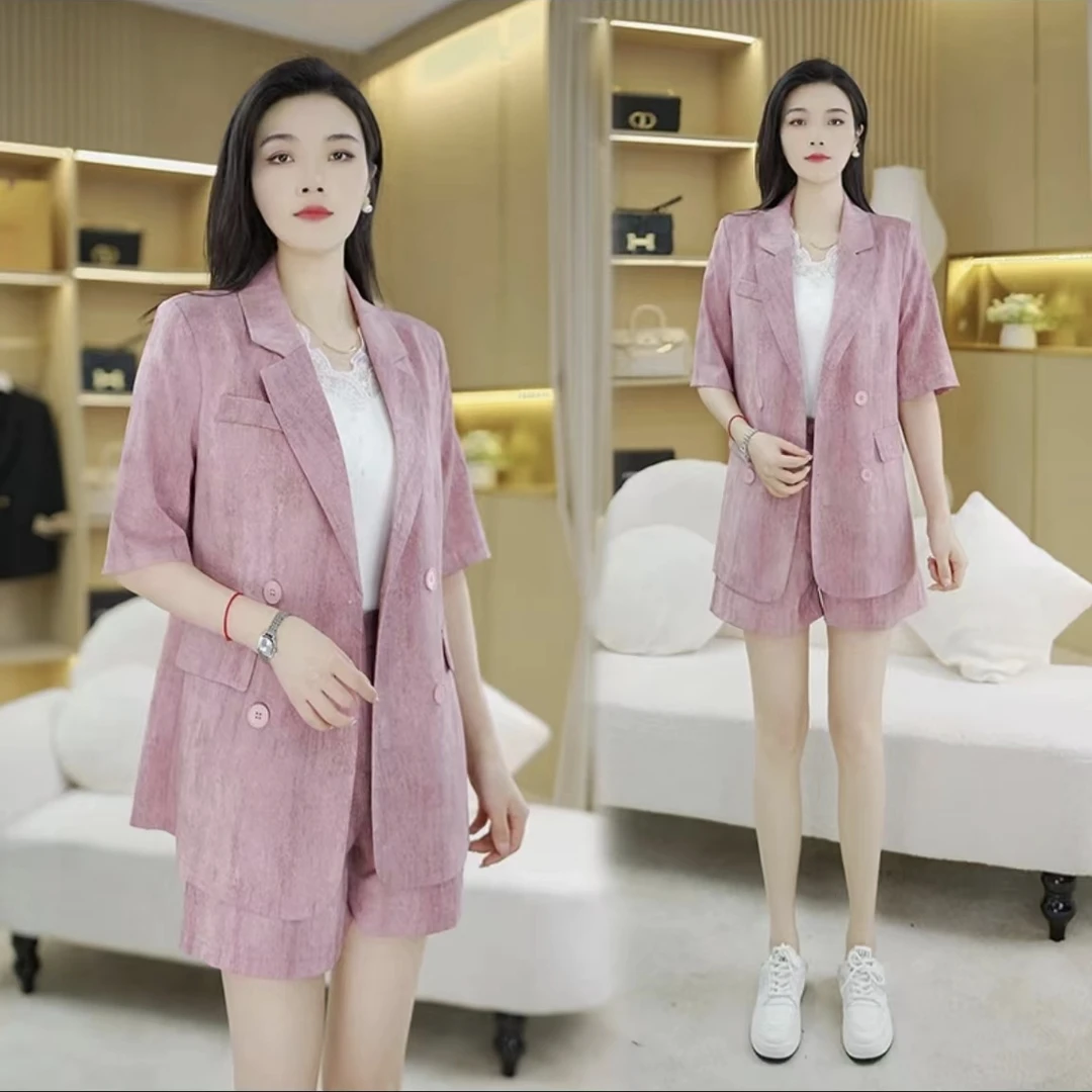 夏季新款时尚个性扎染冰凉感防晒西装两件套#9940