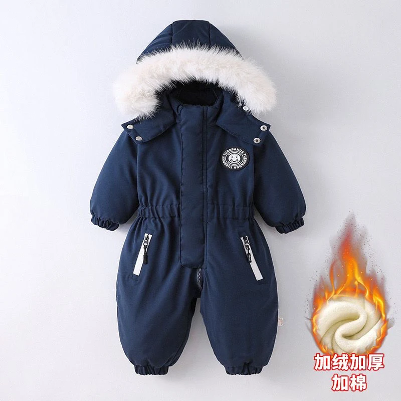 男女童棉袄滑雪服新生儿爬爬服连体衣冬季外出保暖婴儿秋冬款衣服