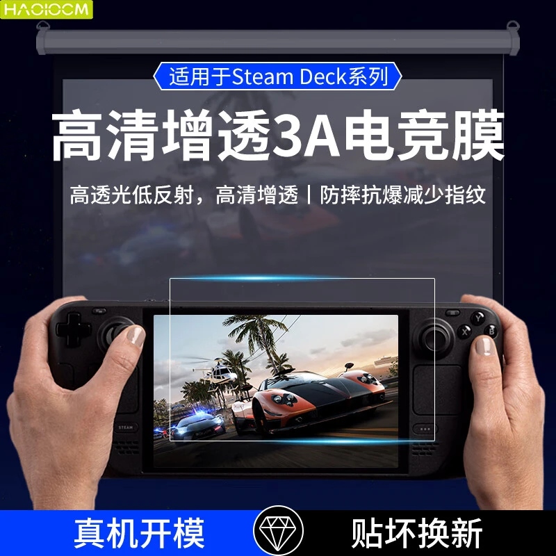 HAOLOCM适用SteamDeck保护膜AR高清贴膜防指纹steam全屏ar增透膜