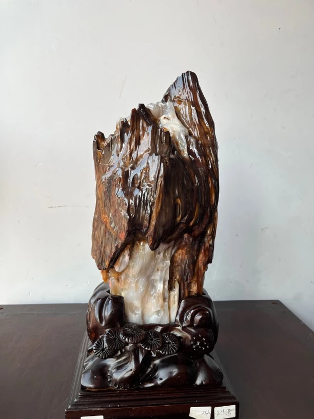 树化玉硅化木大号奇石摆件工艺品总高51厘米宽20厘米总重23.5斤