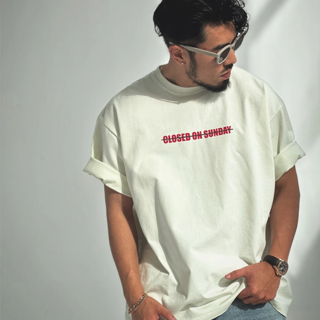 关闭周日 NO WEAR 禁穿 TEE 圆领 印花 短袖 百搭 夏季 宽松