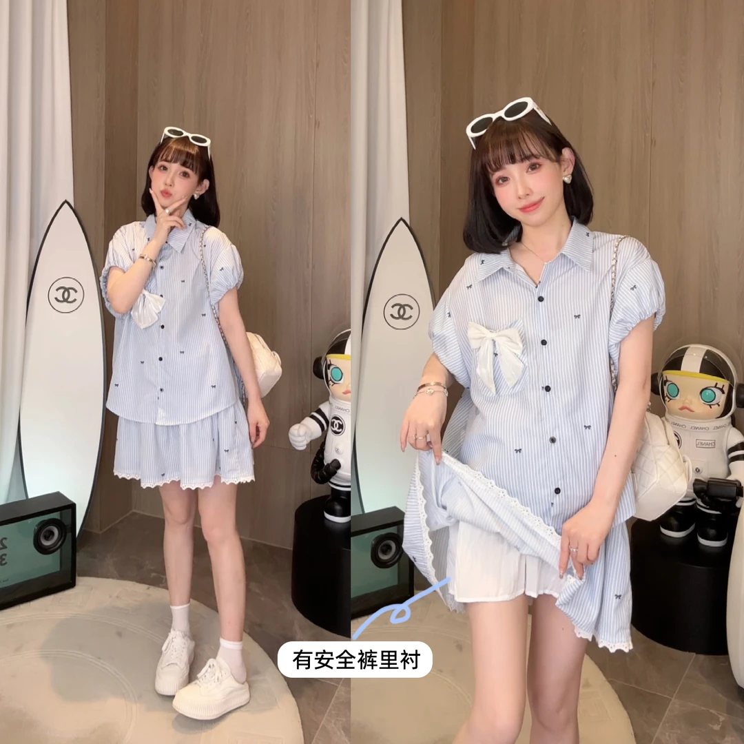 maodan/猫单【西岛少女】娜娜的孕期穿搭/孕妇装夏装洋气短袖套装