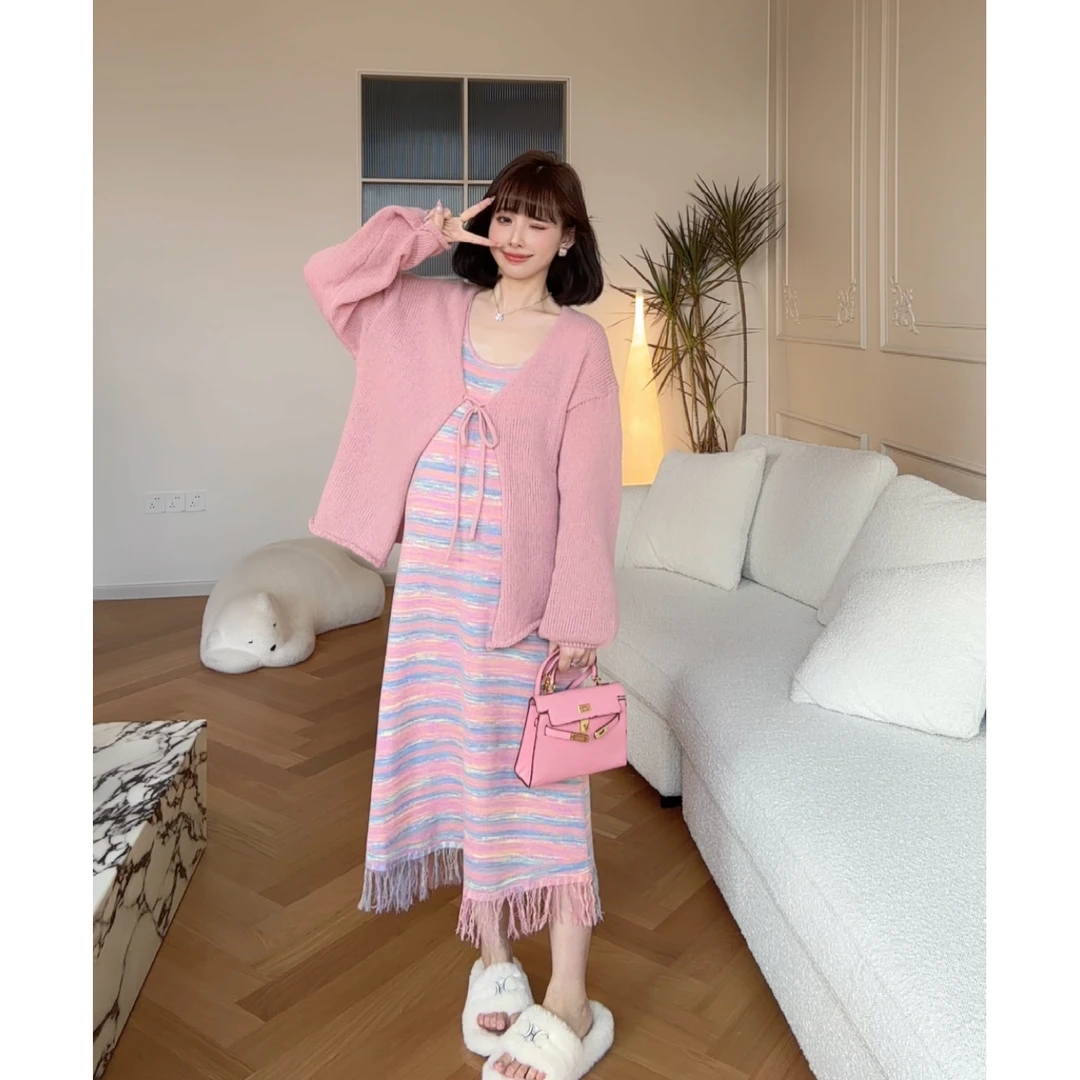 maodan/猫单【彩妮蜜糖】孕妇装秋装2025新款中长款孕妇连衣裙.