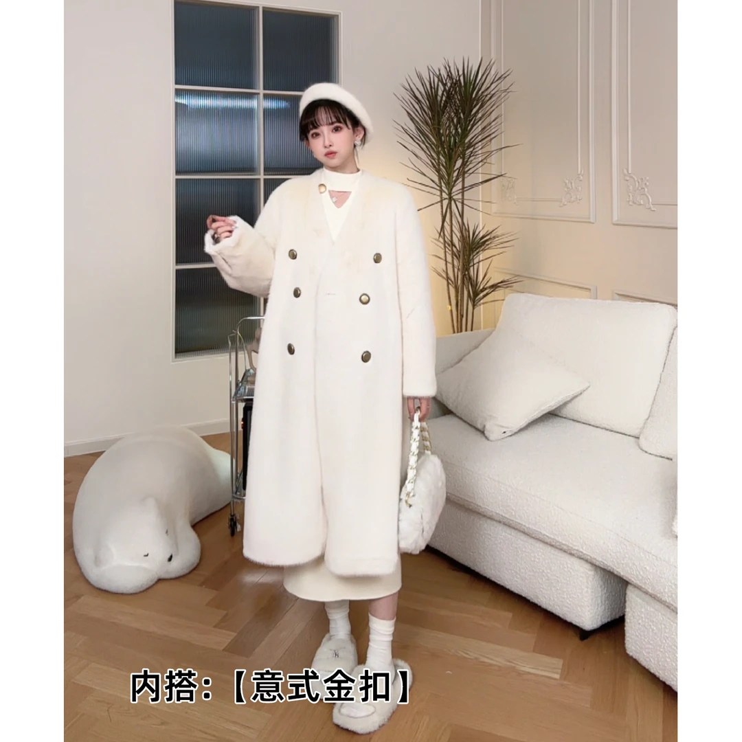 maodan/猫单【新贵千金】孕妇装秋冬毛毛加厚外套中长款气质时尚