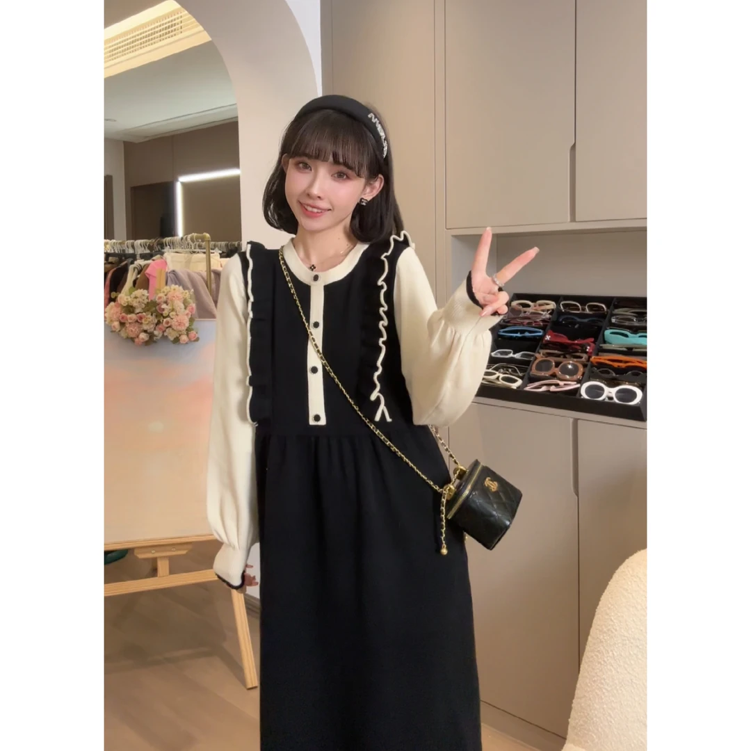 【浪漫斯佳丽 】2023秋冬时尚法式长袖连衣裙