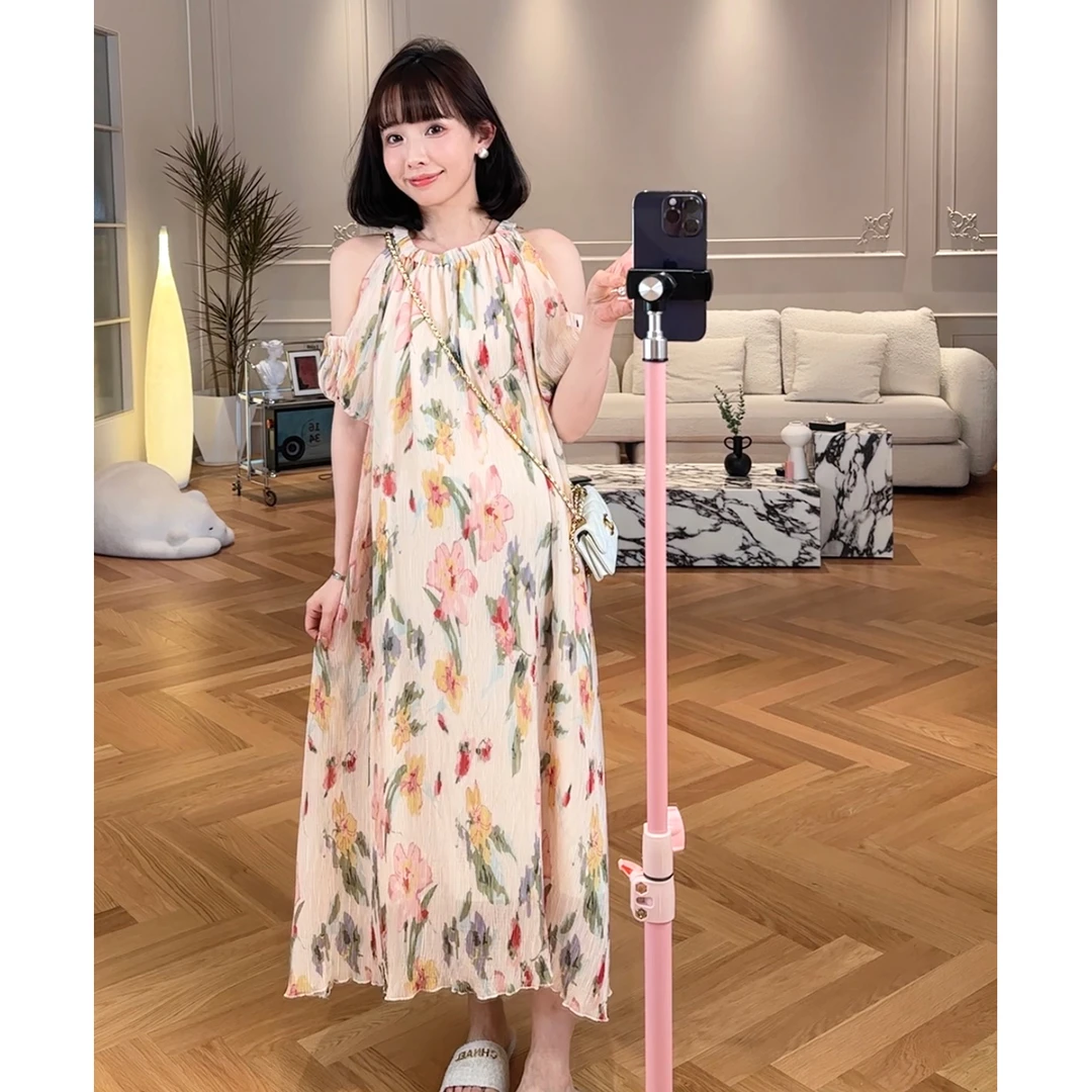 maodan/猫单【夏梦花岛】娜娜的孕期穿搭/孕妇装夏装碎花洋气连衣裙