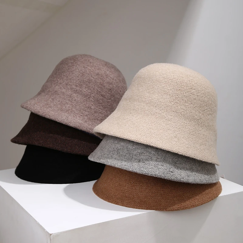 一棵藤2024秋冬保暖时尚百搭洋气渔夫帽纯色直护耳帽日系韩版