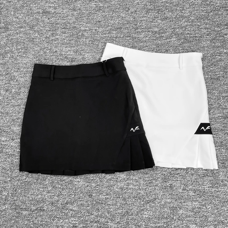 高级感女短裙弹力修身设计感百褶裙百搭时尚黑色高尔夫夏日运动裙