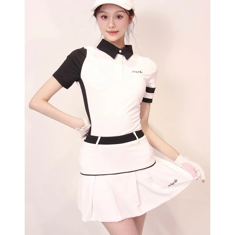 新款高尔夫夏季女士休闲短袖POLO衫弹力速干球衣时尚百搭运动经典