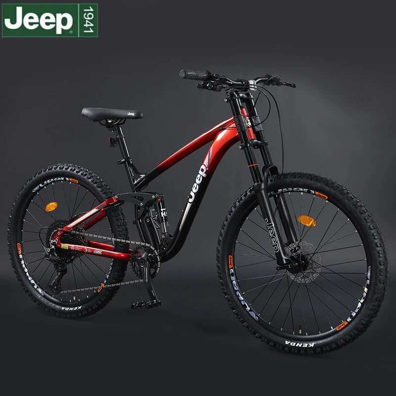JEEP/吉普12速铝合金速降山地车成人双肩减震禧玛诺油刹男女成人