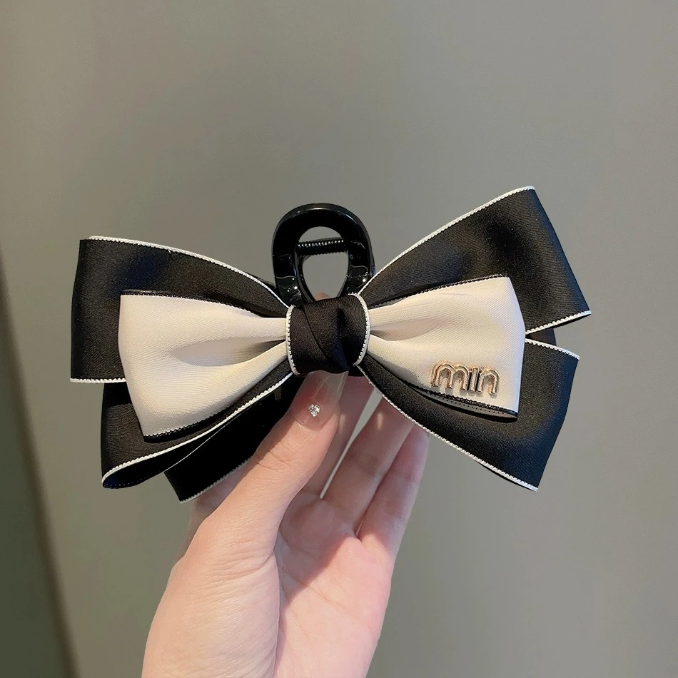 非金属亚克力发饰 双面大蝴蝶结发夹少女鲨鱼抓夹大号高级感顶夹