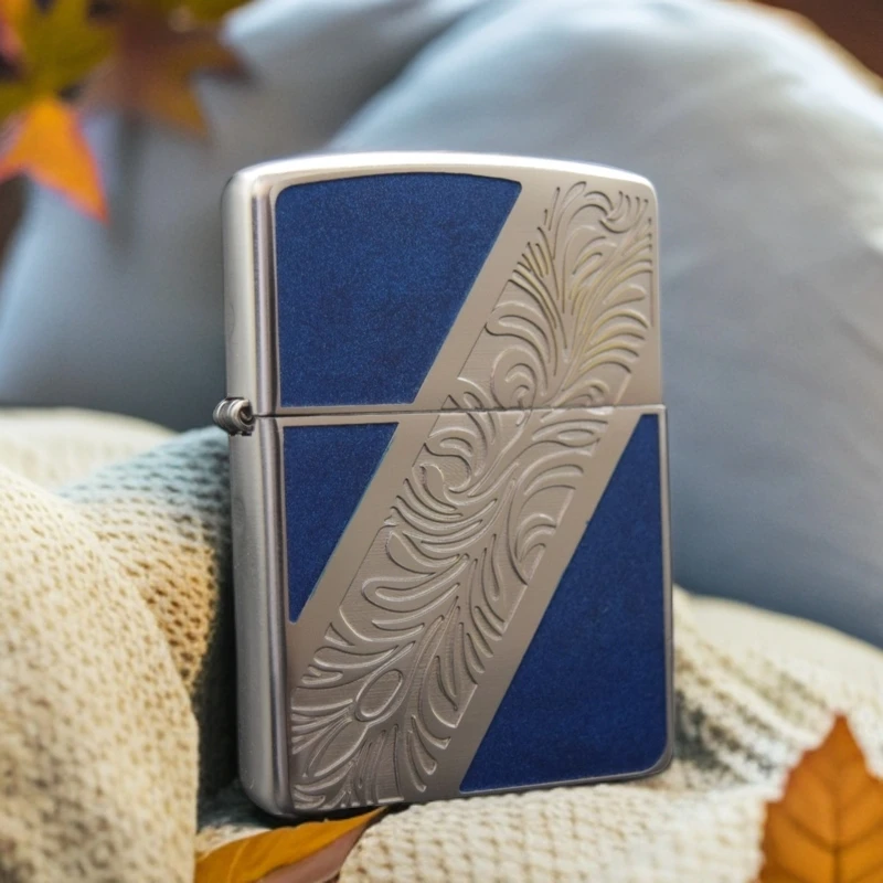 打火机XF 盔甲蓝珐琅斜纹唐草DY9910DK