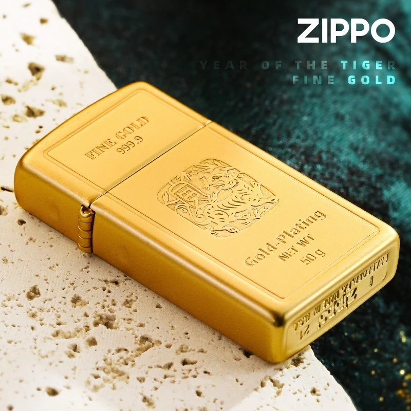 ZIPPO打火机虎年限定小金砖纤巧男士防风生日送礼生肖DY9914BJ