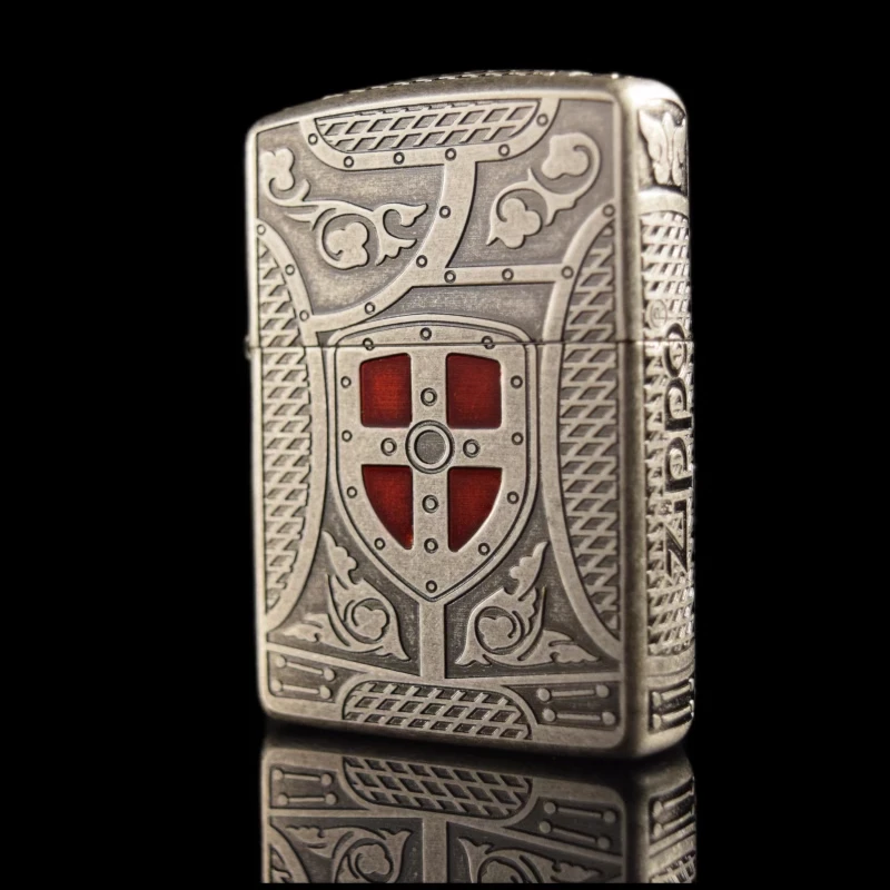 打火机XF盔甲镀银填红守护骑士DY9910SK